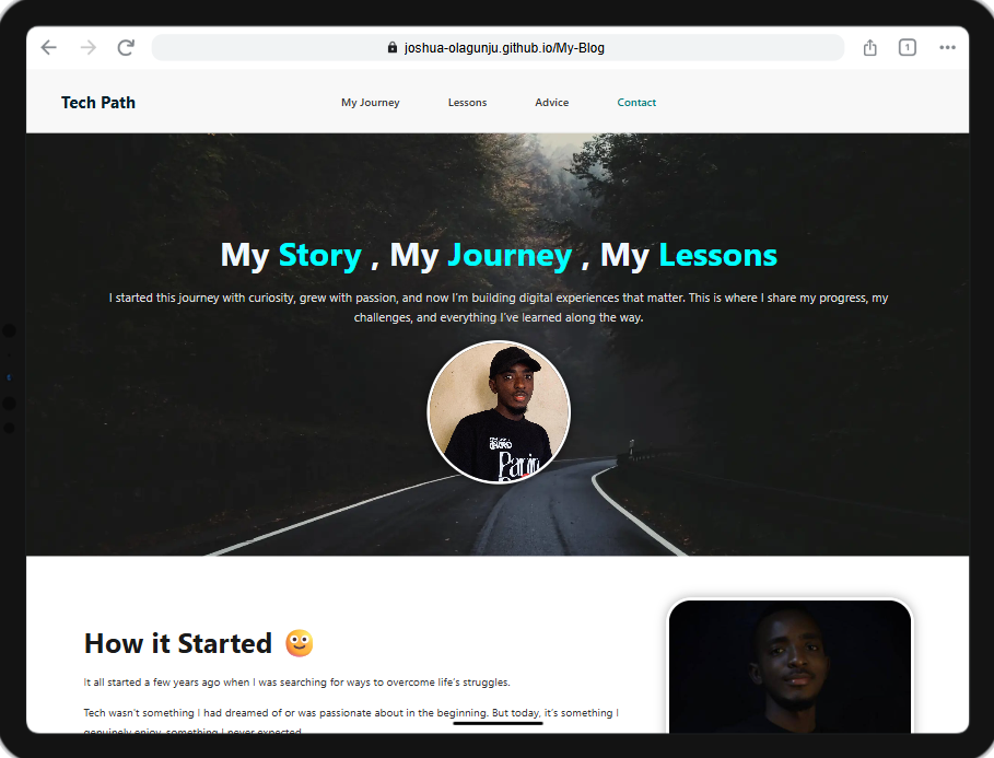 Screenshot of a tech blog